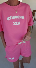 BROOKLYN NYC sweatshirt set pink