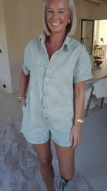 JINA denim playsuit sage green