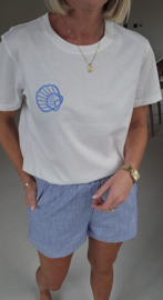 SEA SHELL cotton T-shirt blue