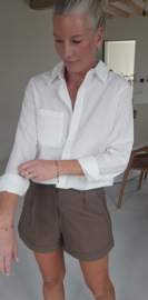 AVA basic cotton shirt white