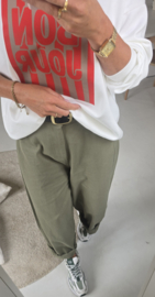 MOLIE extra wide cotton balloon pants khaki