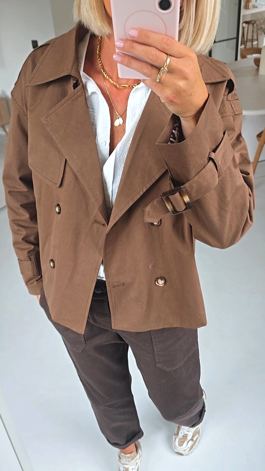 IEZE trench coat chocolat