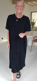 MANDIE soft velvet maxi dress black