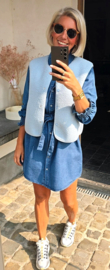 BIA sleeveless teddy jacket soft blue