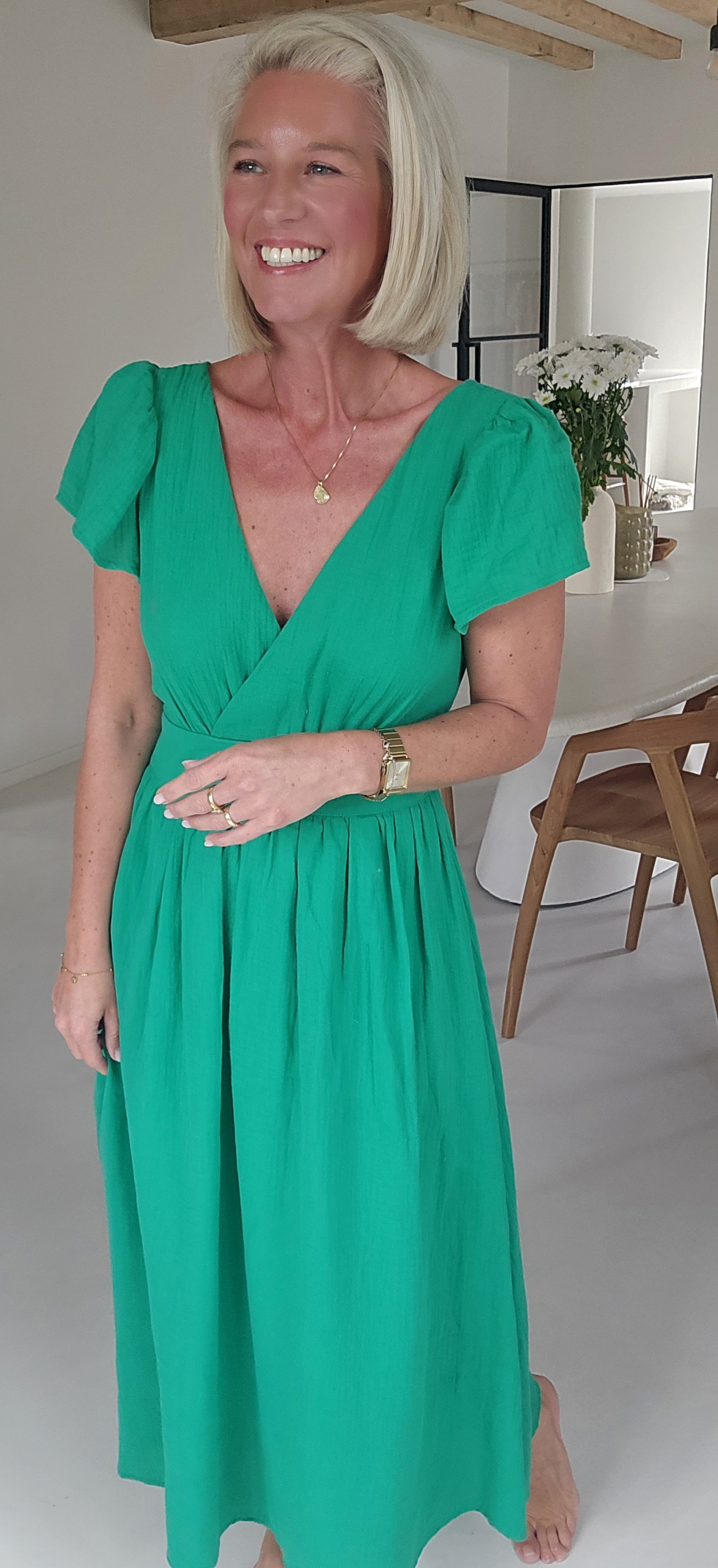 SAMANTE maxi tetra dress green