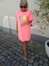 ICONIC sweatshirt dress neon pink