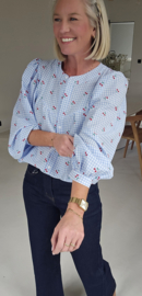 CHERRY cotton blouse blue