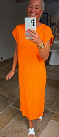 MADLYN maxi cotton dress orange