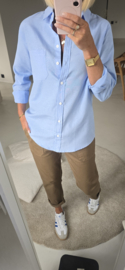 AVA basic cotton shirt fresh blue