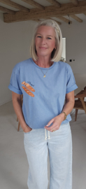 BAGUETTE cotton T-shirt blue