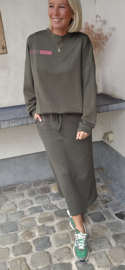 LOVELY sweatshirt skirt khaki