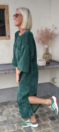 MANDU soft velvet maxi dress forest green
