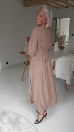 ÉLAN SOIRÉE maxi dress taupe