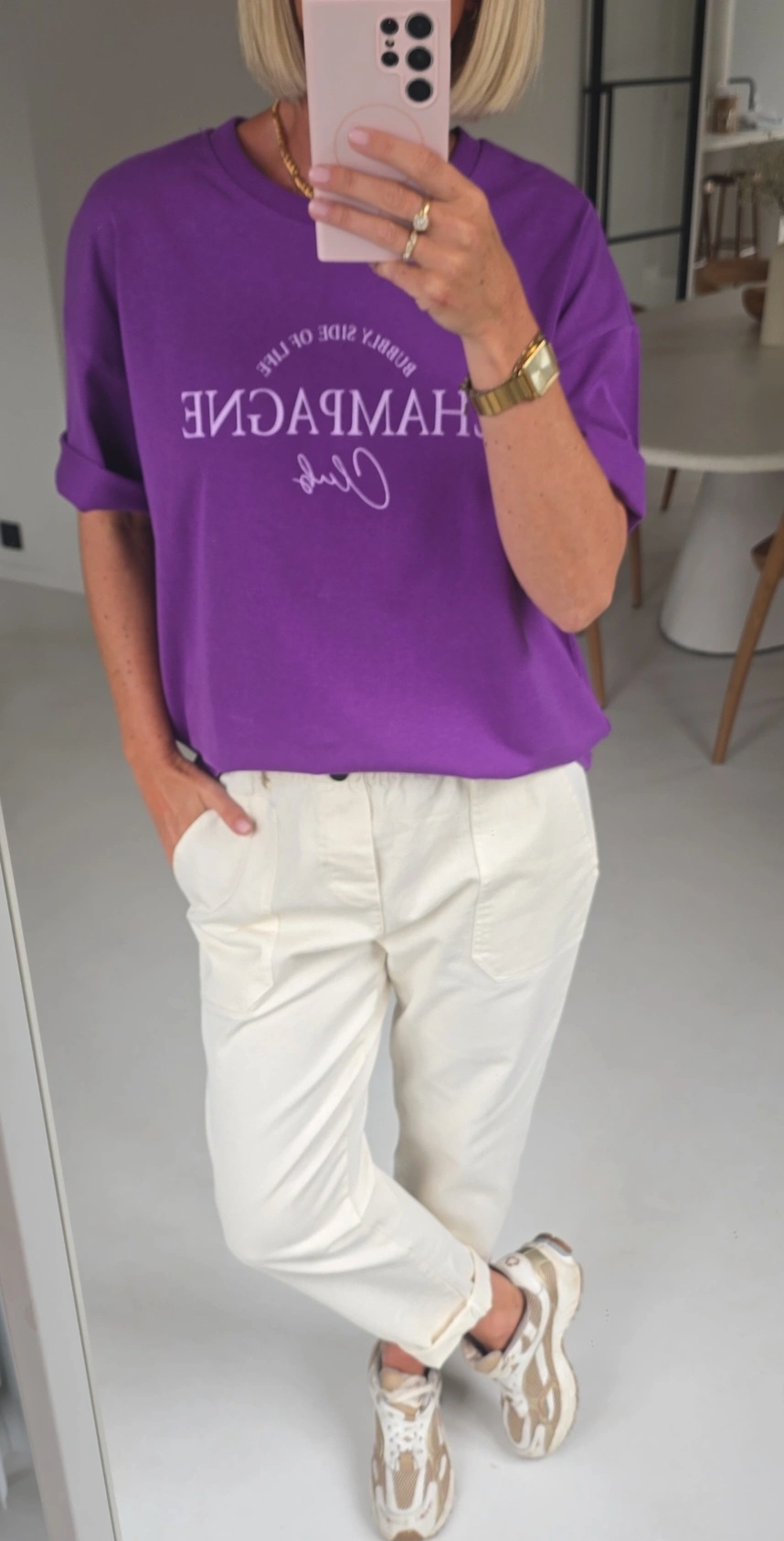 CHAMPAGNE CLUB cotton tee violet
