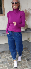 BASIC viscose turtleneck knit aubergine