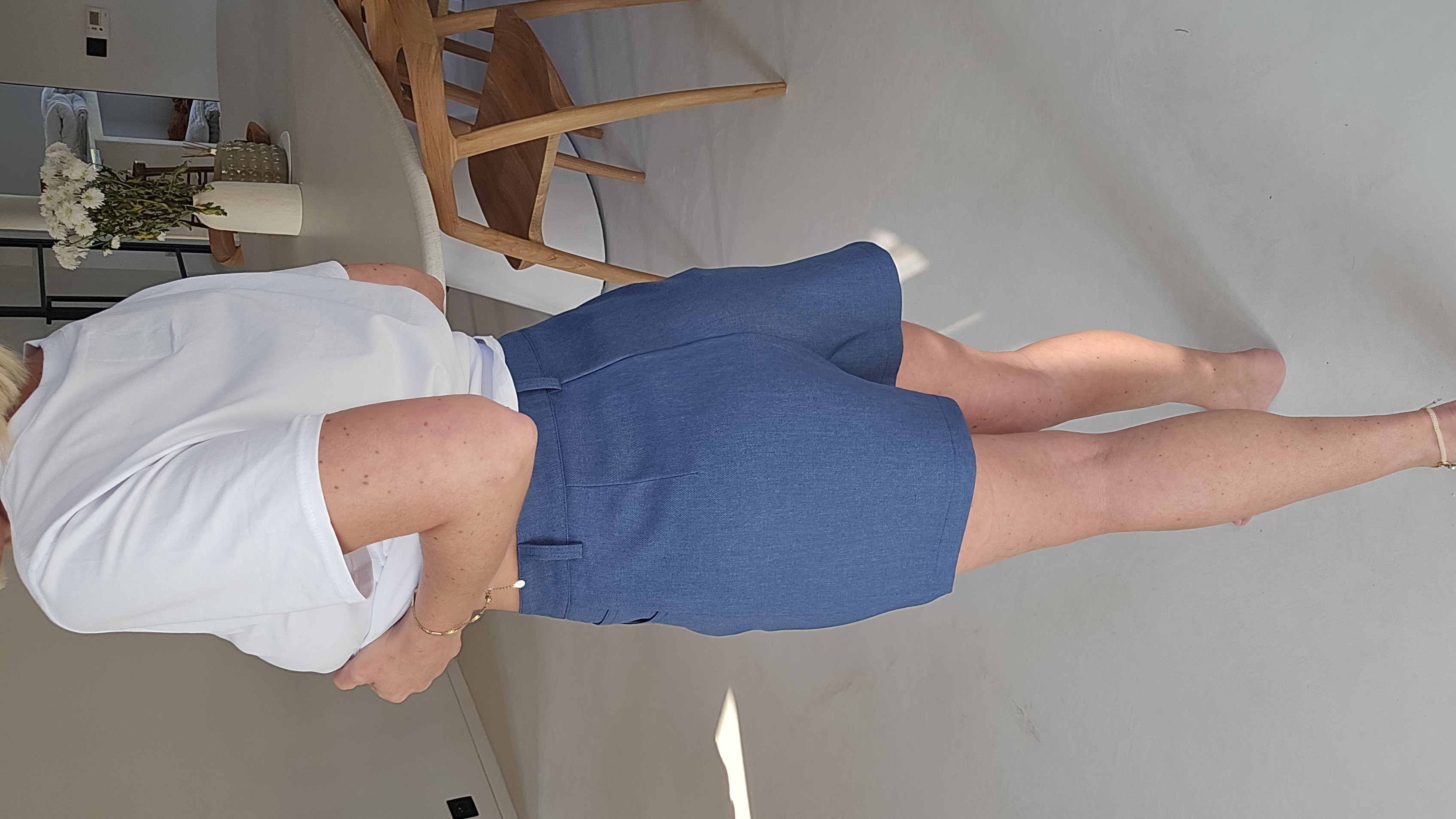 TOLLIA tailored shorts jeans blue with belt