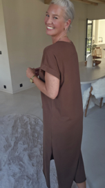 MELTE maxi T-shirt dress chocolat