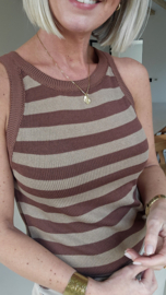 KATRINE striped knit top hazelnut