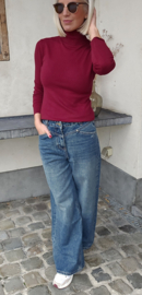 BASIC viscose turtleneck knit burgundy