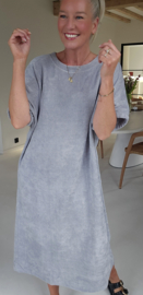 MANDIE soft velvet maxi dress soft grey