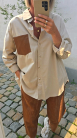 MADISON oversized cotton shirt beige
