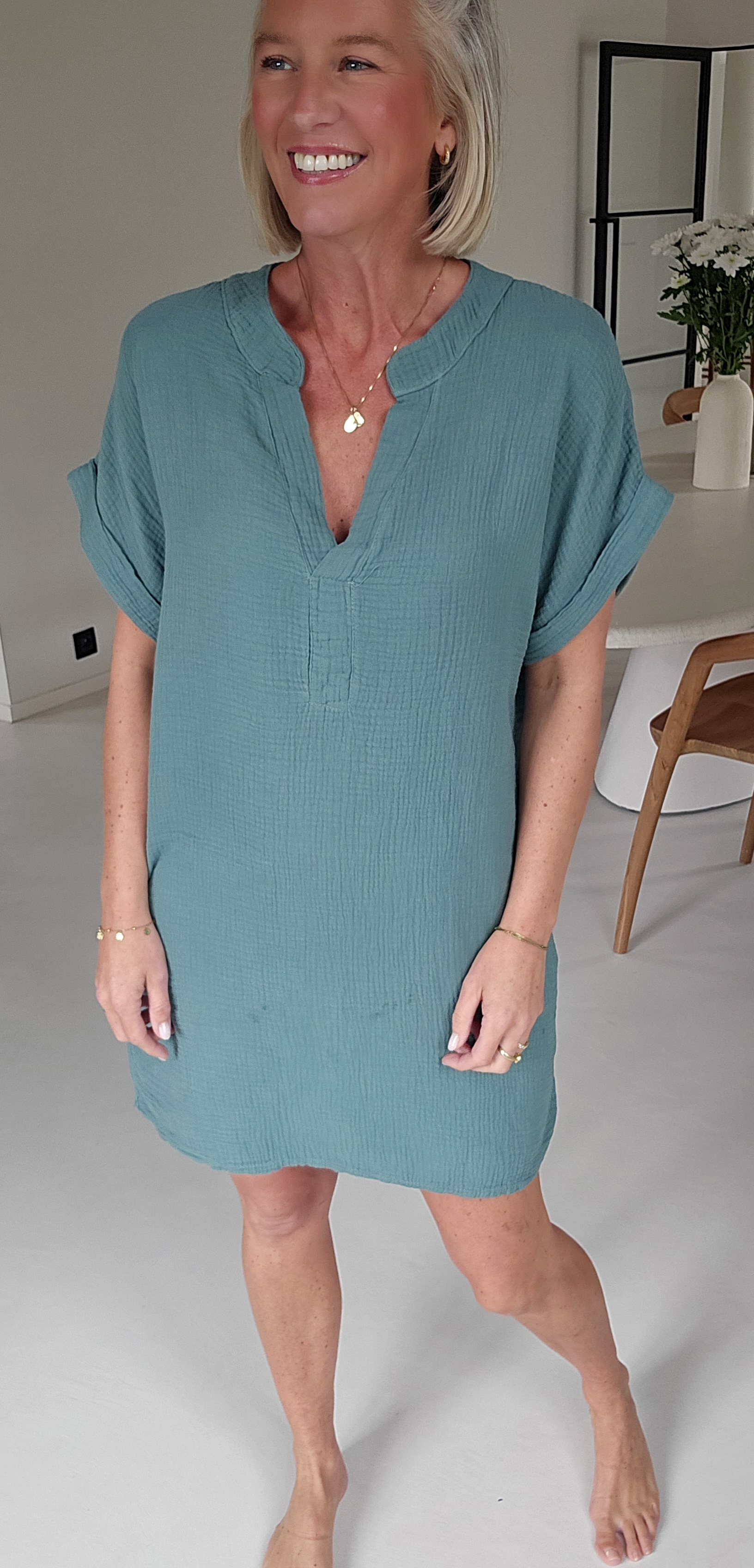 JOYOSA tetra dress sea green