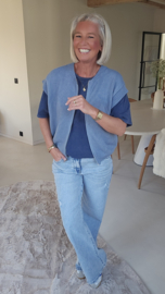 AZUR zip gilet capri soft blue