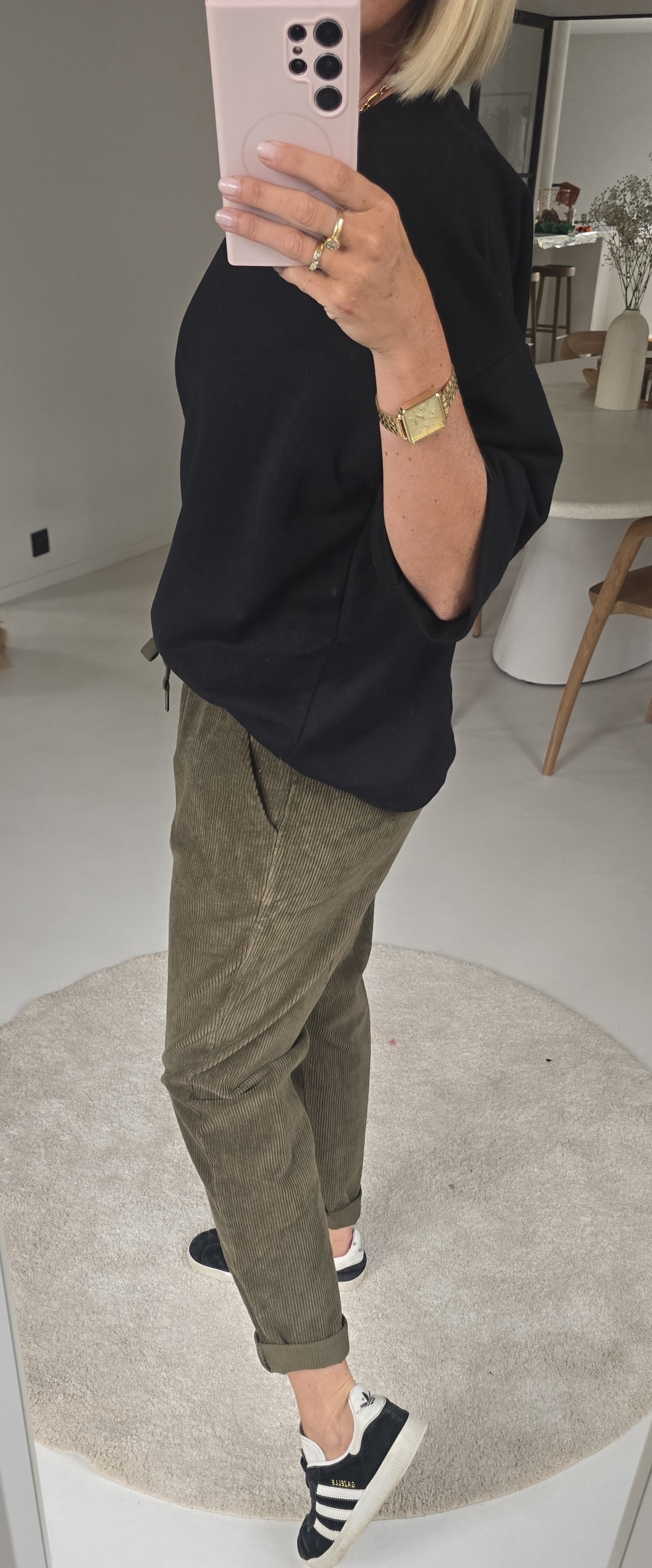AMTE corduroy jogger pants khaki