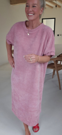 MANDIE soft velvet maxi dress old pink