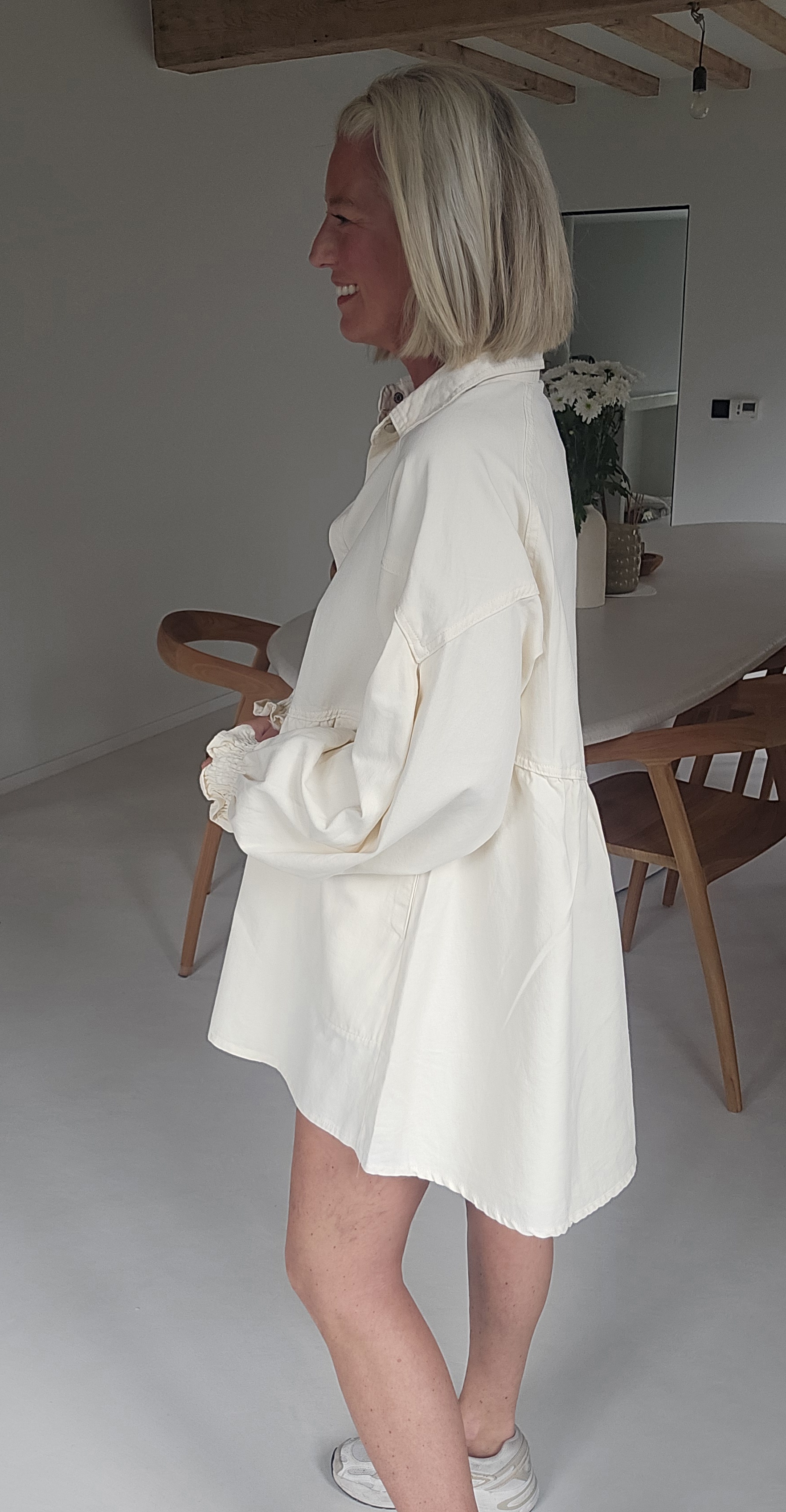 MOSIE jeans dress ecru