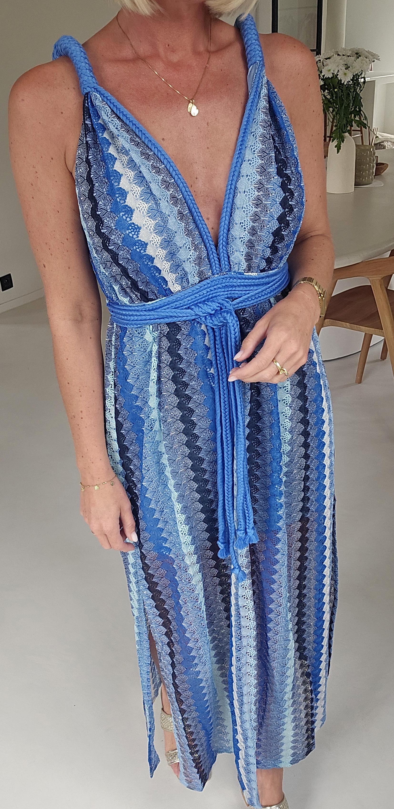 CANDICE 2 maxi crochet dress kobalt blue