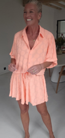 BEACH TIME terry set neon coral