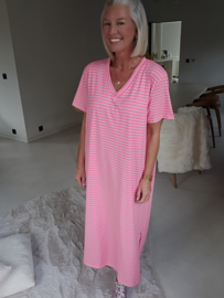 TINA striped maxi dress fuschia