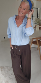 IMMY cotton bohemian blouse pastel blue
