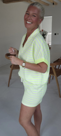 ELLIE striped set neon yellow