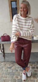 ROMAIN PU drawstring pants burgundy