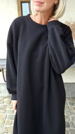 ROBYN maxi sweatshirt fleece dress black