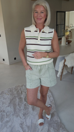 CALISTA high waist cotton summer short khaki