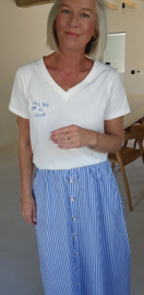 SUZINNE striped maxi cotton skirt blue