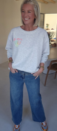 HAPPY LIFE sweatshirt mêlee grey (with key ring)