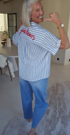 SEASIDE LOVERS short-sleeved shirt blue