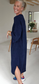 MANDU soft velvet maxi dress navy