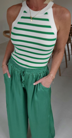 SALLI satin loose pants green