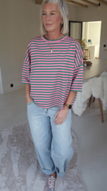 STRIPED BREEZE short-sleeved sweatshirt fuschia 2