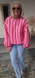 LUCIA striped cotton sweatshirt pink