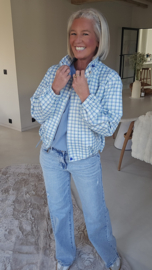 SPRING check jacket blue