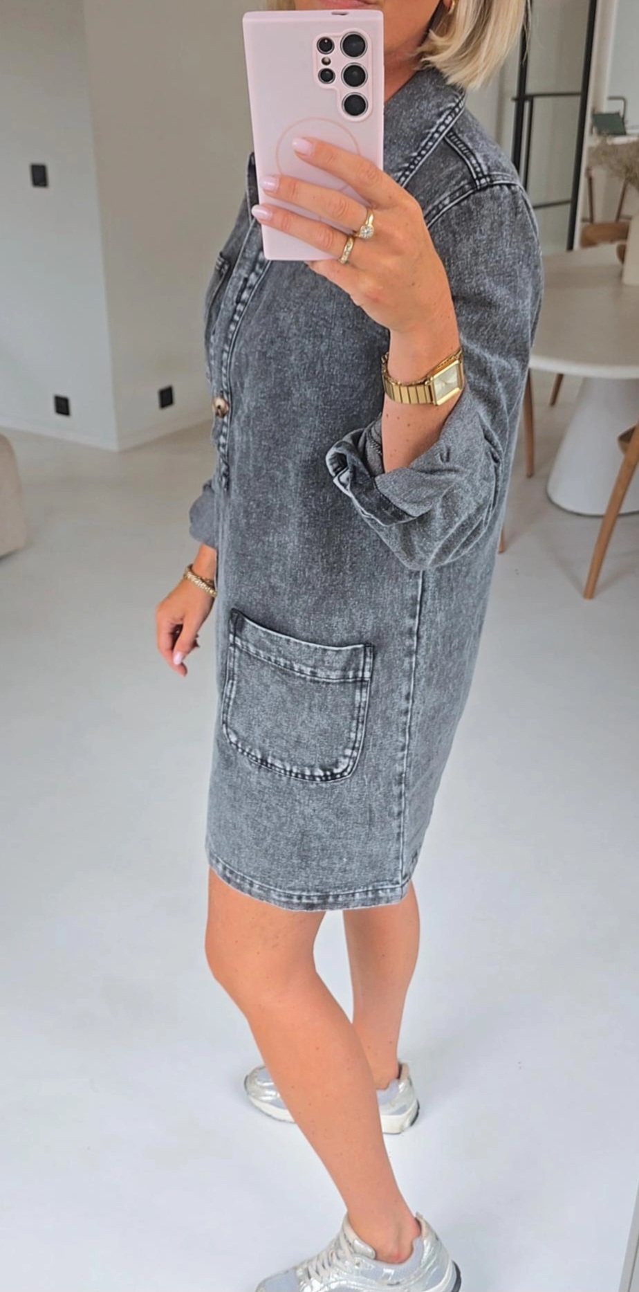 THE PERFECT jeans dress washed black