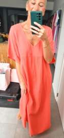 RIMINI maxi tetra dress coral