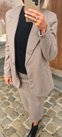 MERINDA pied de poule tube skirt mocca