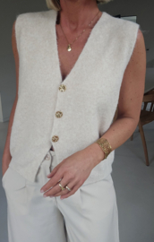 MAURA sleeveless knit cardigan soft beige